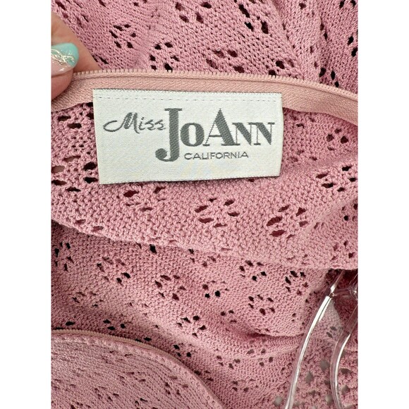Vintage RARE GORGEOUS Miss Joann California Knit Crochet Pink Split Sleeve "10" - Picture 12 of 13